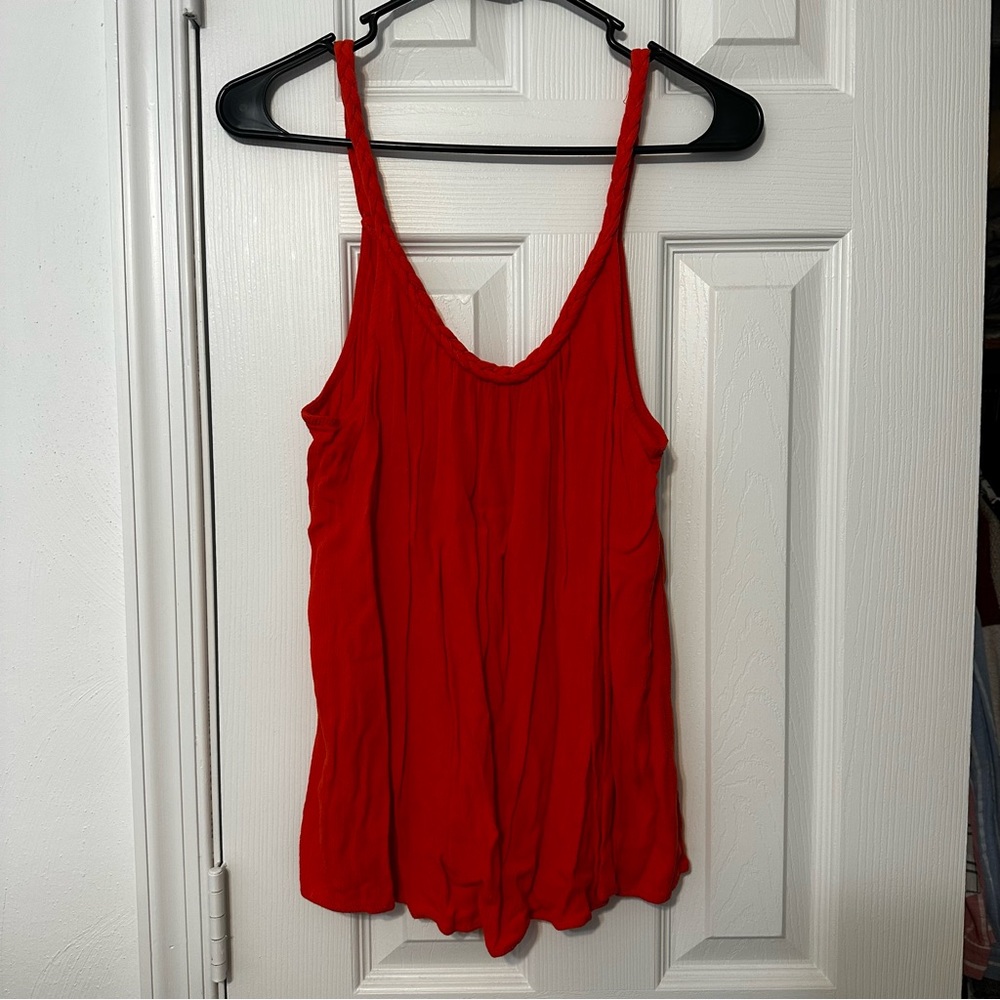 Orange Top with braided strap/detail